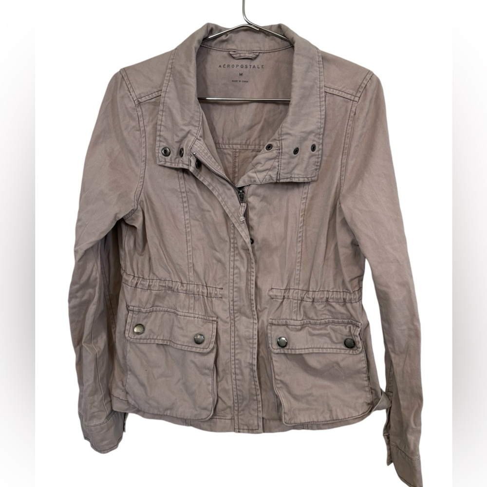 Aeropostale Women's Cargo Pocket Cotton Tan High End Jacket MINTY